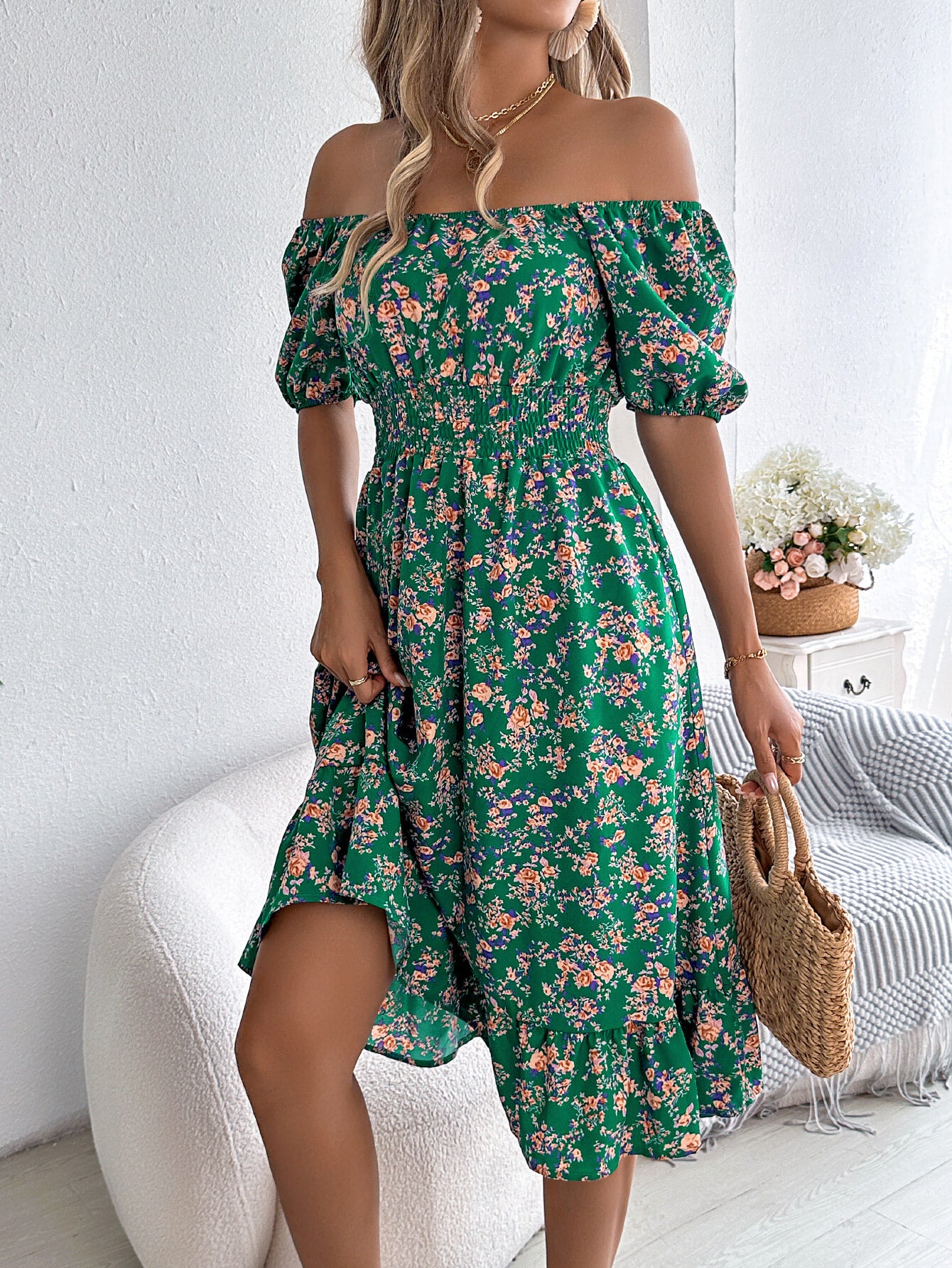 green dress with nude heels Intrigued By You Midi Dress – The Sassy Owl Boutique