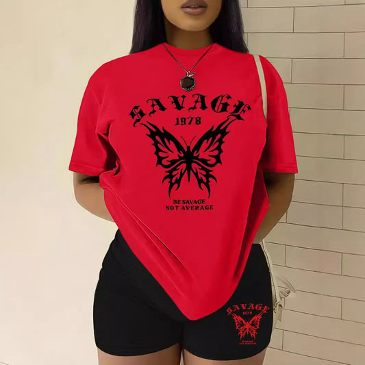 Savage Not Average Butterfly Graphic T-Shirts