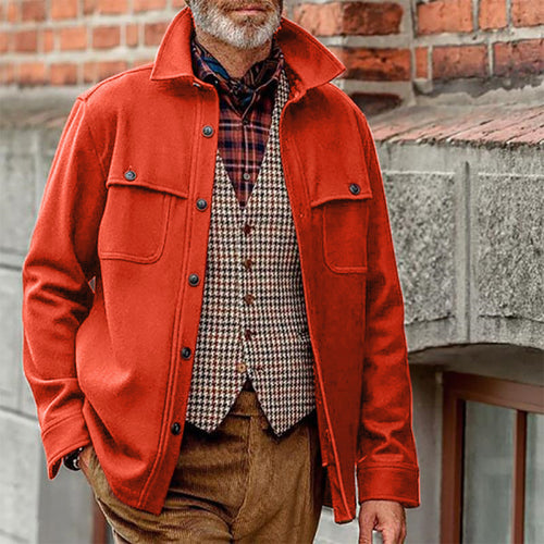 European And American Men's Solid Color Jacket Slim Single-breasted Men's Jacket