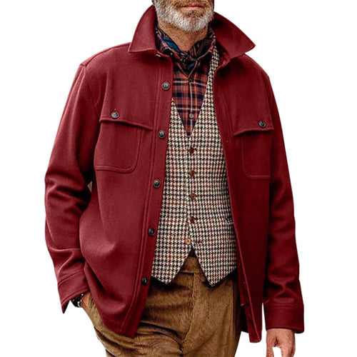 European And American Men's Solid Color Jacket Slim Single-breasted Men's Jacket