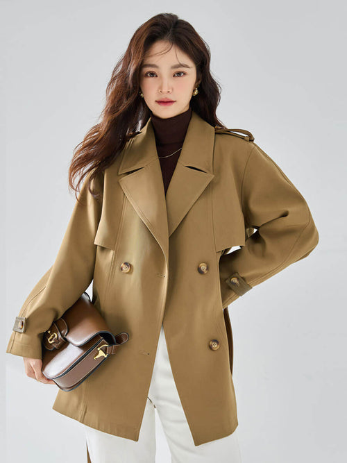 Casual Elegant Short Trench Coat For Women | Stylish Women Trench Coat