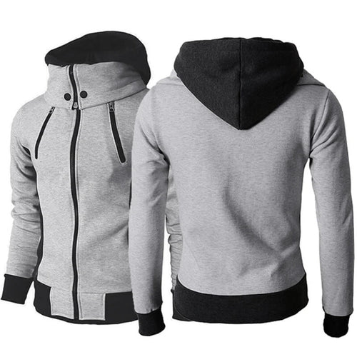 Casual Zip Up Hooded Sweatshirt For Men | Fake Two Piece Style Hoodie