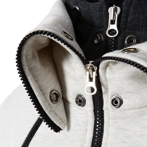 Casual Zip Up Hooded Sweatshirt For Men | Fake Two Piece Style Hoodie