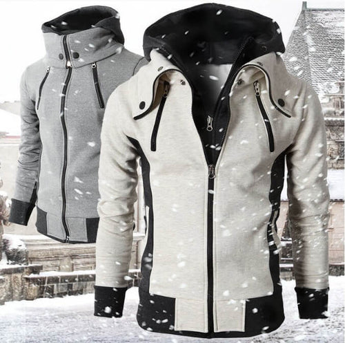 Casual Zip Up Hooded Sweatshirt For Men | Fake Two Piece Style Hoodie