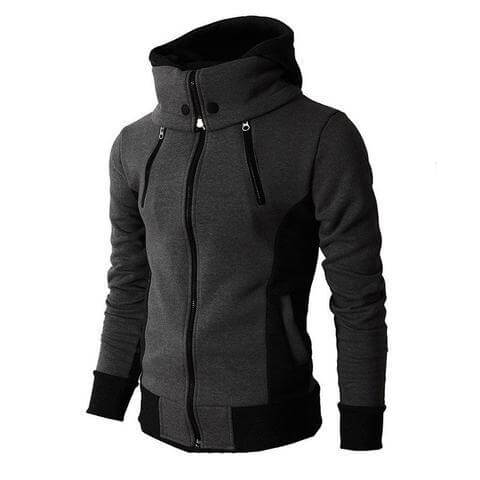 Casual Zip Up Hooded Sweatshirt For Men | Fake Two Piece Style Hoodie