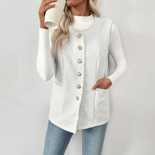 Elegant Solid Color Cardigan Vest For Women | Ladies Cardigan Coat