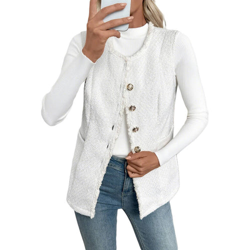 Elegant Solid Color Cardigan Vest For Women | Ladies Cardigan Coat