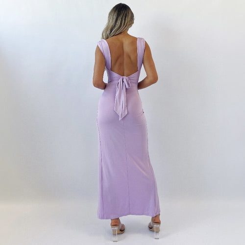 Elegant Sleeveless Slit Dress For Women | Trendy Back Tie Slit Dress