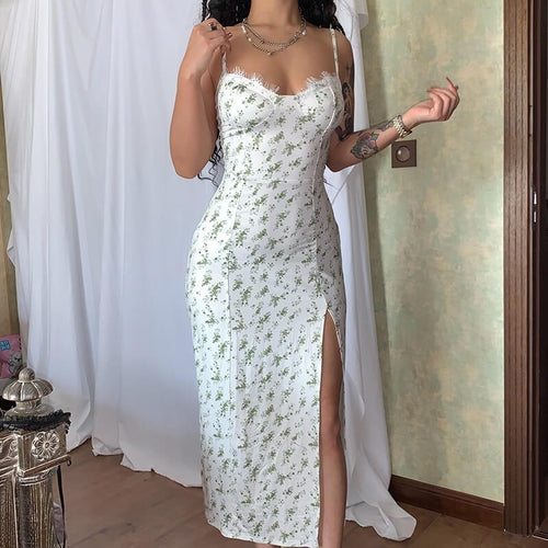 Lace Floral Print Maxi Dress For Women | Sexy Summer Dress Women