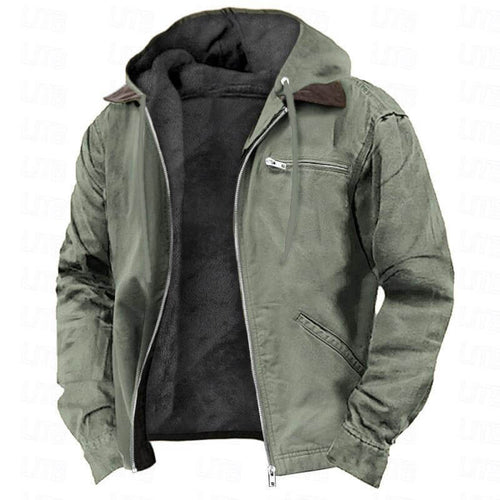 Men’s Hooded Fleece Jacket With Pockets | Warm Winter Coat For Men