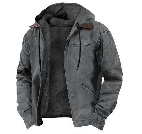 Men’s Hooded Fleece Jacket With Pockets | Warm Winter Coat For Men
