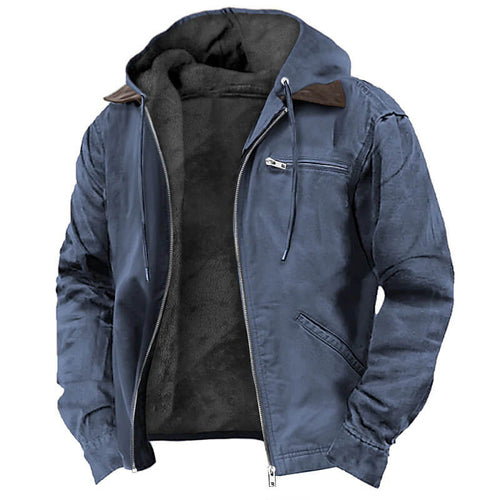 Men’s Hooded Fleece Jacket With Pockets | Warm Winter Coat For Men