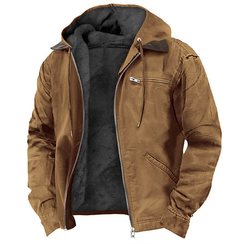 Men’s Hooded Fleece Jacket With Pockets | Warm Winter Coat For Men
