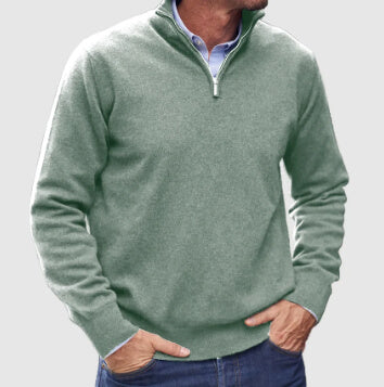 Men's Solid Color Knitted Sweater Long Sleeve | Stand Collar Sweater