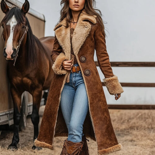 Vintage Western Denim Coat For Winter | Western Style Denim Jacket