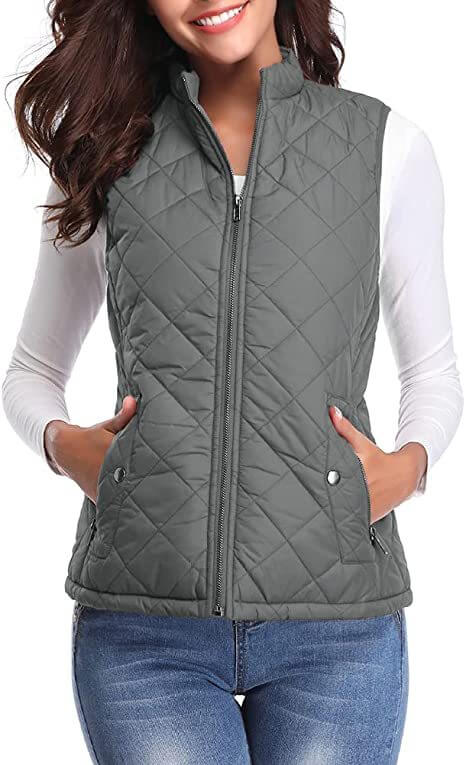 Women’s Cotton Vest With Stand Collar | Women Sleeveless Warm Jacket