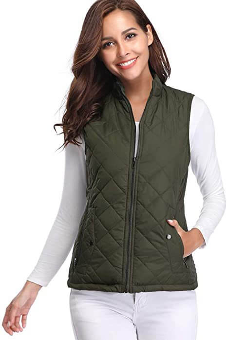 Women’s Cotton Vest With Stand Collar | Women Sleeveless Warm Jacket