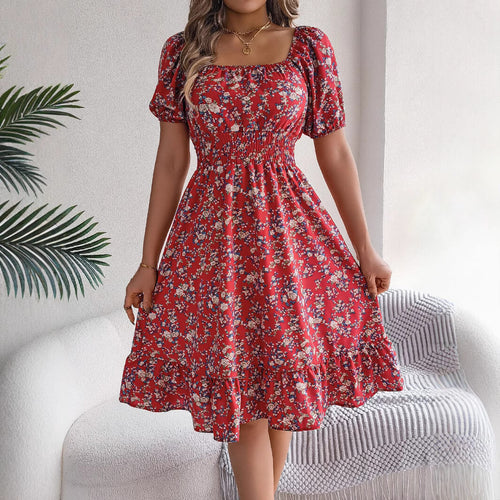 Women's Floral Ruffle Hem Summer Dress | Cute Summer Sundress