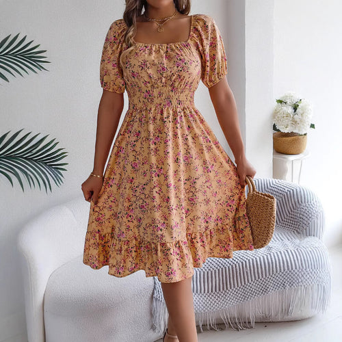Women's Floral Ruffle Hem Summer Dress | Cute Summer Sundress