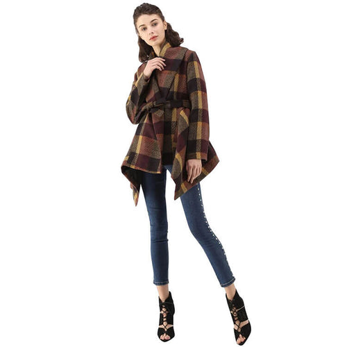 Women’s Plaid Wool Coat For Winter Fashion | Autumn Winter Coat Women 